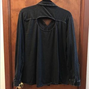 Rock & Republic Gray/Black Acid Wash Button-Up